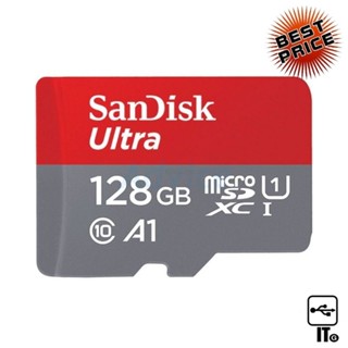 Micro SD 128GB SanDisk ULTRA (Class 10, 100 MB/s.) ประกัน 10Y ไมโครเอสดีการ์ด เอสดีการ์ด memory card การ์ดความจำ