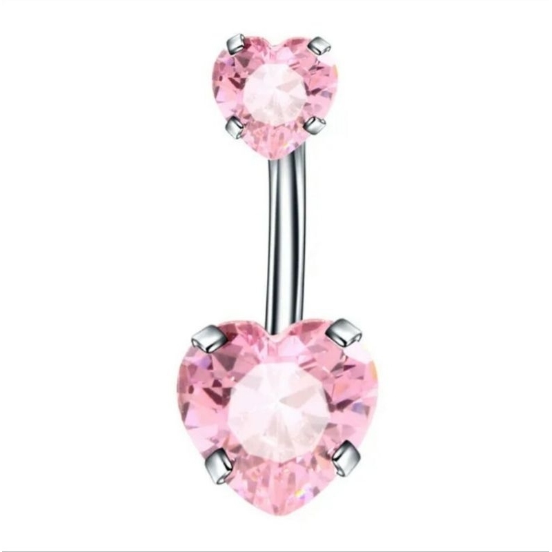 ส่งจากไทย❤จิวสะดือ จิวสะดือเพชร จิวสแตนเลสแท้ แพ้ง่ายใส่ได้ มินิมอล แบบหัวใจ2ด้าน เป็นแป้นสกรู - รูปที่ 5