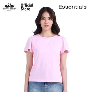 ห่านคู่ เสื้อยืดผู้หญิง คอกลม แขนระบาย รุ่น Essentials