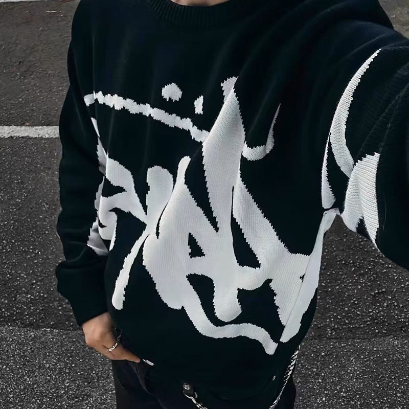 sweater stussy ลายใหญ่งานตรงmodel