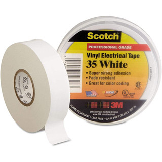 เทปพันสายไฟ เทปไวนิล Scotch 3M  Vinyl Electrical Tape รุ่น 35 White (สีขาว) ขนาด 3/4 นิ้ว x 66 ฟุต