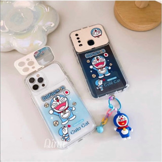 เคสกระจก ตั้งได้ ลายการ์ตูนโดเรม่อน สำหรับรุ่นไอโฟนi11 7plus i13  ออปโป้A15 A53 A52020 A31  Reno8z วีโว้ Y12 Y20 V23(5G)