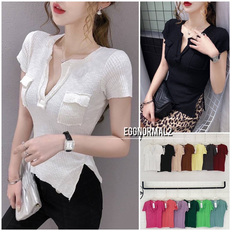 TOPSHOP T107 เสื้อกระเป๋าสองข้าง​งานป้าย