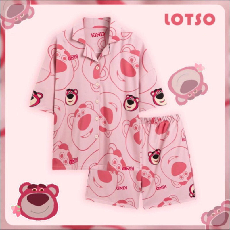 SY พร้อมส่ง ชุดนอนคอปก ชุดนอนเสื้อแขนสั้นกางเกงขาสั้น ชุดนอนลายการ์ตูน ลายน่ารักมาก ผ้าคอนตอน ผ้านิ่ม ใส่สบาย