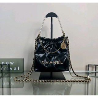**พร้อมส่ง** กระเป๋า Chanel22 ไซส์ Mini แต่งโซ่และสายไข่มุก พร้อมกล่อง งาน PREMIUM