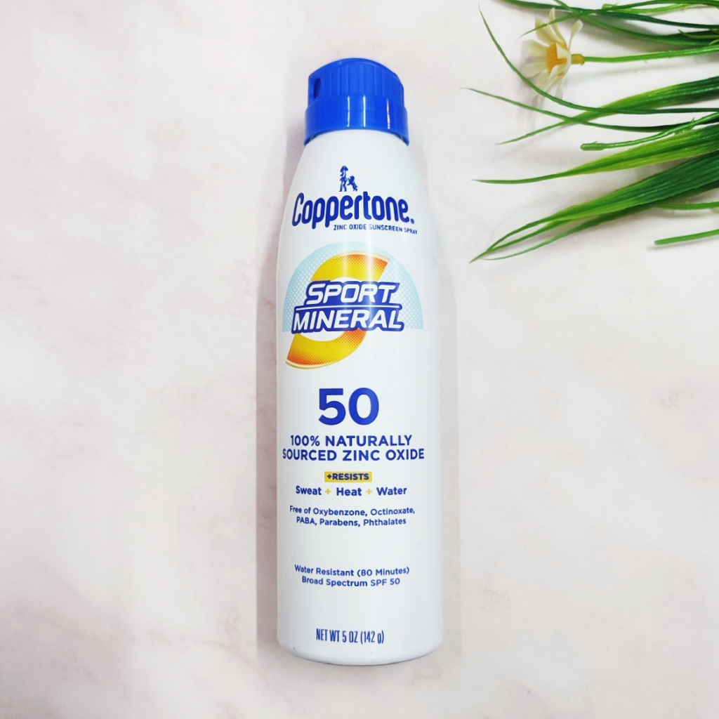 [Coppertone®] Sport Mineral Sourced Zinc Oxide Sunscreen Spray SPF 50, 142 g สเปรย์กันแดด สำหรับเล่น