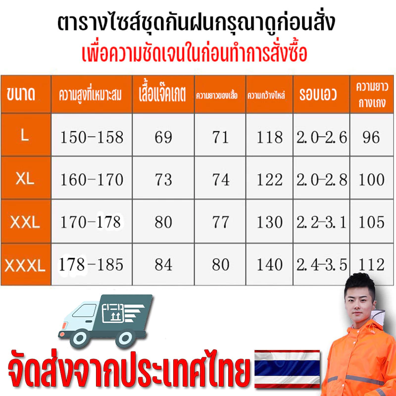 ชุดกันฝนพร้อมกางเกง แถบสะท้อนแสง มีซับใน thumbnail 3