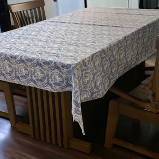 Rare ! Spode Blue Italian Table Cloth ผ้าปูโต๊ะ 215 x 145 ซม