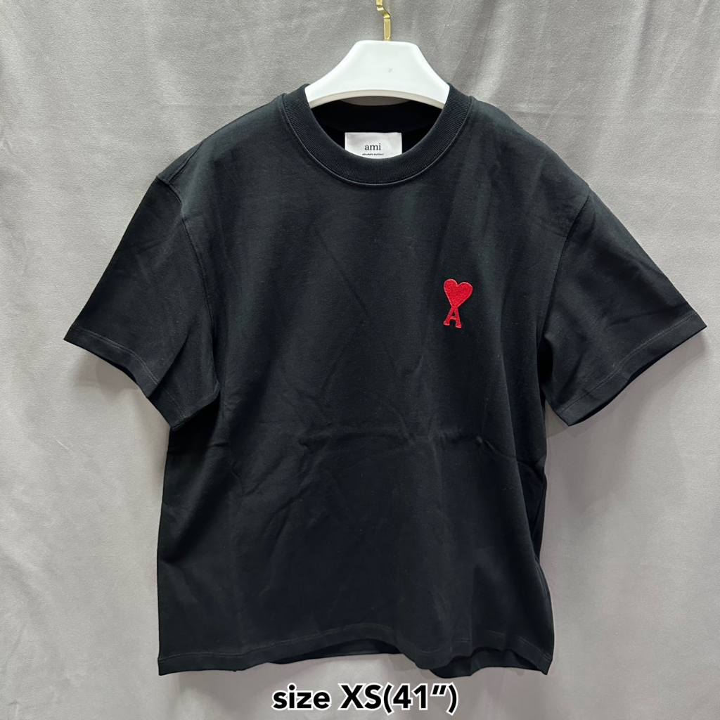 Ami Paris Tee T-shirt oversize black unisex โอเวอร์ไซส์ แบรนด์เนม ของแท้ เสื้อยืด สีดำ แขนสั้น ผู้หญิง ผู้ชาย