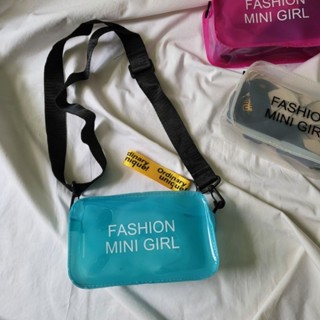 กระเป๋าสงกรานต์ กระเป๋าพลาสติก Fashion mini girl ถอดสายได้ ปรับระดับได้