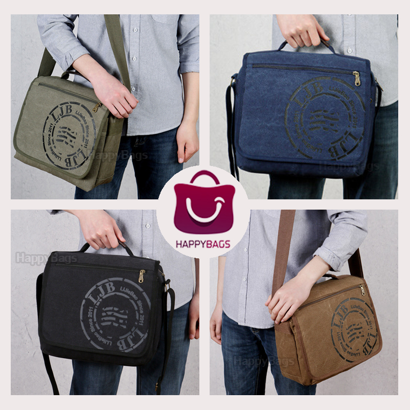 กระเป๋าสะพายข้าง เซอร์ๆแนววินเทจ ใส่หนังสือ ใส่กระดาษA4ได้