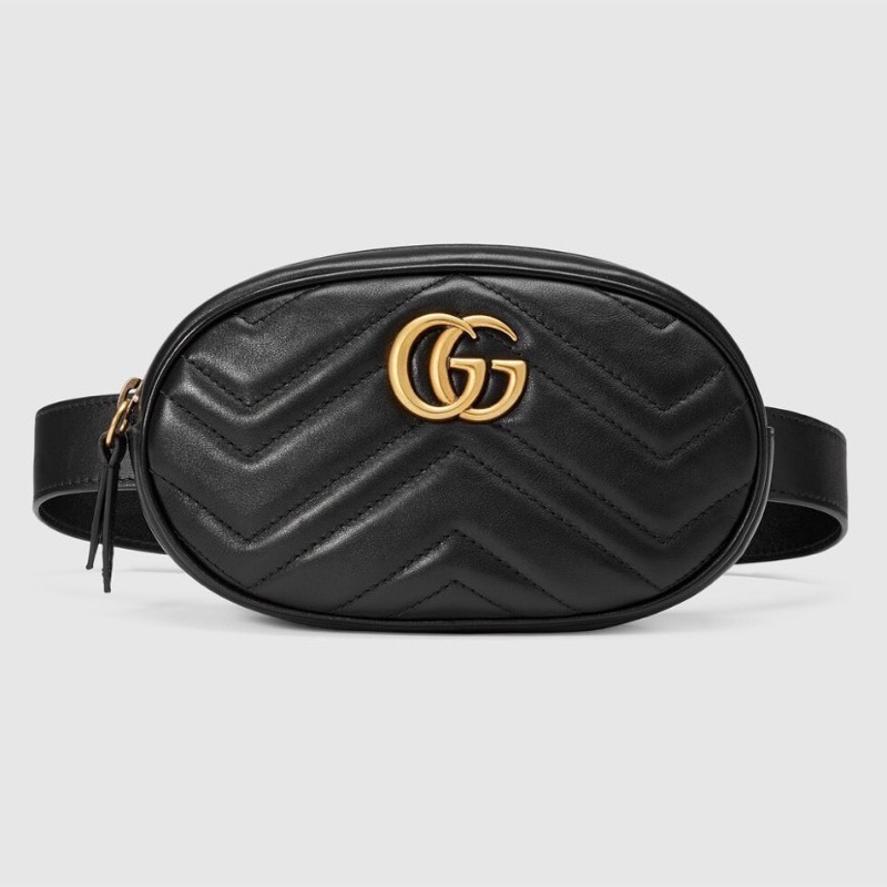 Gucci GG Marmont matelassé Leather Belt Bag สีดำ