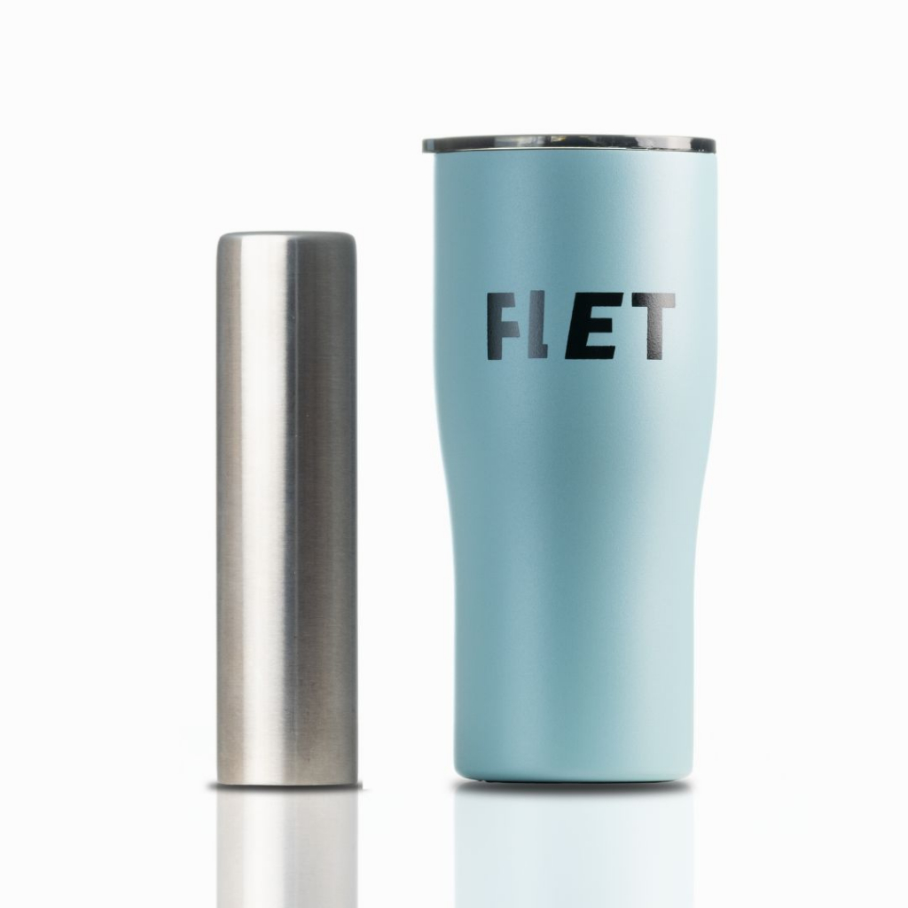 FLET tumbler - สีไอซ์มิ้นท์ แก้วเก็บความเย็น มาพร้อมแท่งน้ำแข็งสแตนเลส เครื่องดื่มเย็นไม่ต้องใส่น้ำแข็ง
