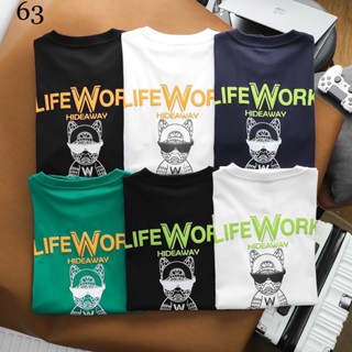 เสื้อยืด Life Work 🐶 cotton 💯 เสื้อยืดแบรนด์เนม