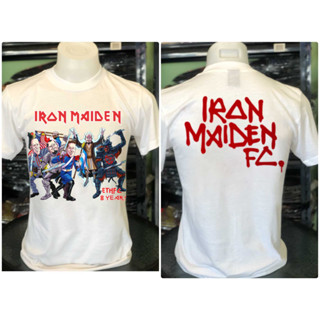 เสื้อยืด IRON MAIDENT สีสันสดใสพิมพ์ผ้าฝ้าย 100% คอกลมแฟชั่นเสื้อยืด  Orgy ของ Victory M56