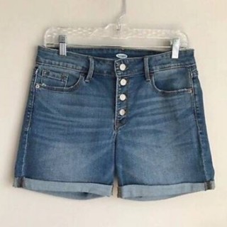 Old Navy :  High-Waisted Button Jean Short ยีนส์ขาสั้นสีเข้ม