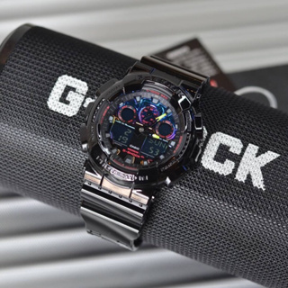 [ผ่อนเดือนละ339]🎁CASIO G-SHOCK GA-100RGB-1A ของแท้ 100% พร้อมส่ง ประกัน 1 ปี