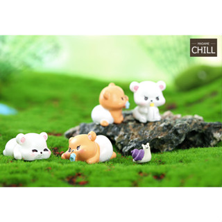 [MC633] ตุ๊กตุ่นจิ๋ว หมี ดื่มนม 🐻 (1 ตัว ราคา 15 บาท)