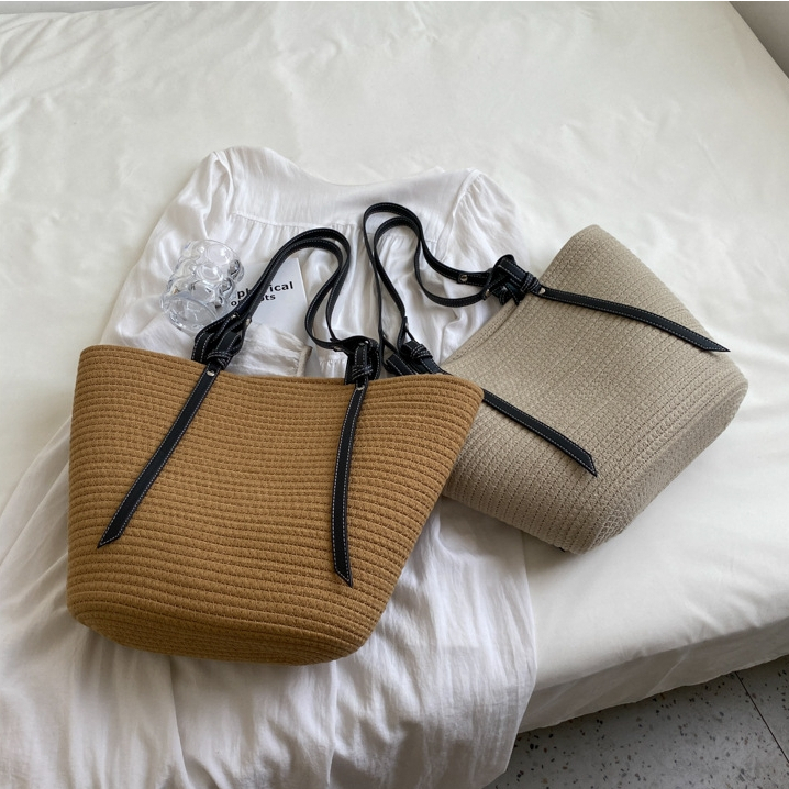 กระเป๋าสาน Riley (A335) กระเป๋าสะพายข้าง แบบถือ - รูปที่ 4