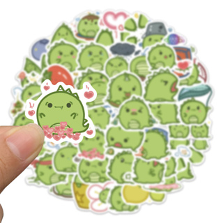 พร้อมส่ง!ไดโนเสาร์ น่ารัก Cute Green dinosaur ไทแรนโนซอรัส การตั้งแคมป์ สติกเกอร์ ตกปลา สเก็ตบอร์ด 50 ชิ้น sticker