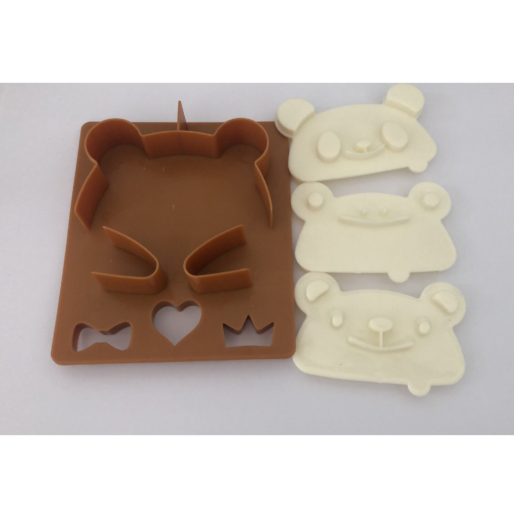 พิมพ์กดขนมปังหรือแผ่นแป้ง 3D ทำได้ 3 ลาย หมี หมีแพนด้า กบ