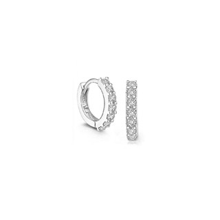 MR GOLD ER S925 DIAMOND HOOP EARRINGS