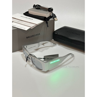 Balenciaga LED frame silver sunglasses