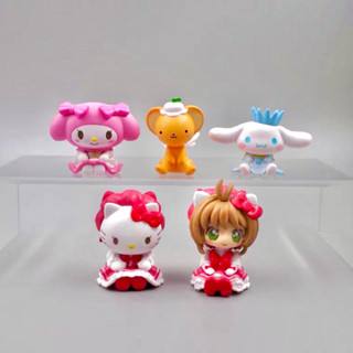 เซ็ต 5 โมเดล cardcaptor Sakura x sanrio ซานริโอ้ การ์ดแคปเตอร์ ซากูระ คิตตี้ มายเม ซินามอโรล