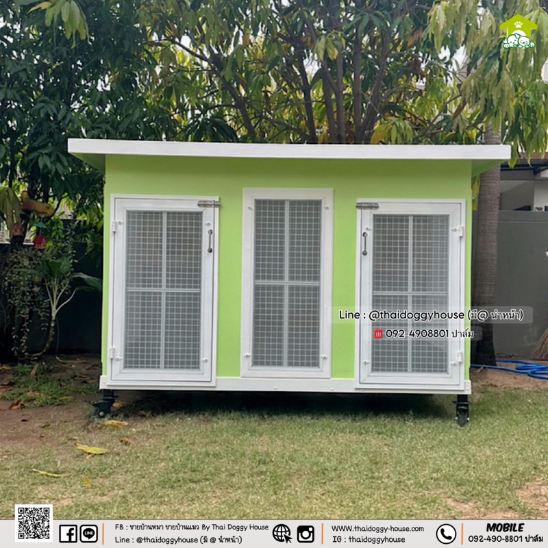 บ้านหมา บ้านแมว " 𝐁𝐎𝐗 𝐒𝐓𝐘𝐋𝐄 𝐁𝐘 𝐓𝐇𝐀𝐈 𝐃𝐎𝐆𝐆𝐘 𝐇𝐎𝐔𝐒𝐄 "พร้อมตะแกรงเหล็ก+ มุ้งลวดทั้งหลัง