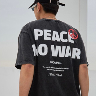 เสื้อยืดผู้ชายโอเวอร์ไซส์ peace เสื้อy2k เสื้อมินิมอล เสื้ออปป้า เกาหลี