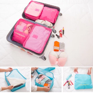 พร้อมส่ง กระเป๋าจัดระเบียบ ใส่เสื้อผ้า Set 6 ชิ้น กระเป๋าจัดระเบียบเดินทาง
