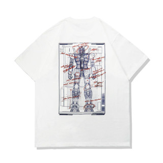 เสื้อยืดอนิเมะ Mobile Suit Gundam ภาพวาดการออกแบบโมบิลสูทกันดั้ม