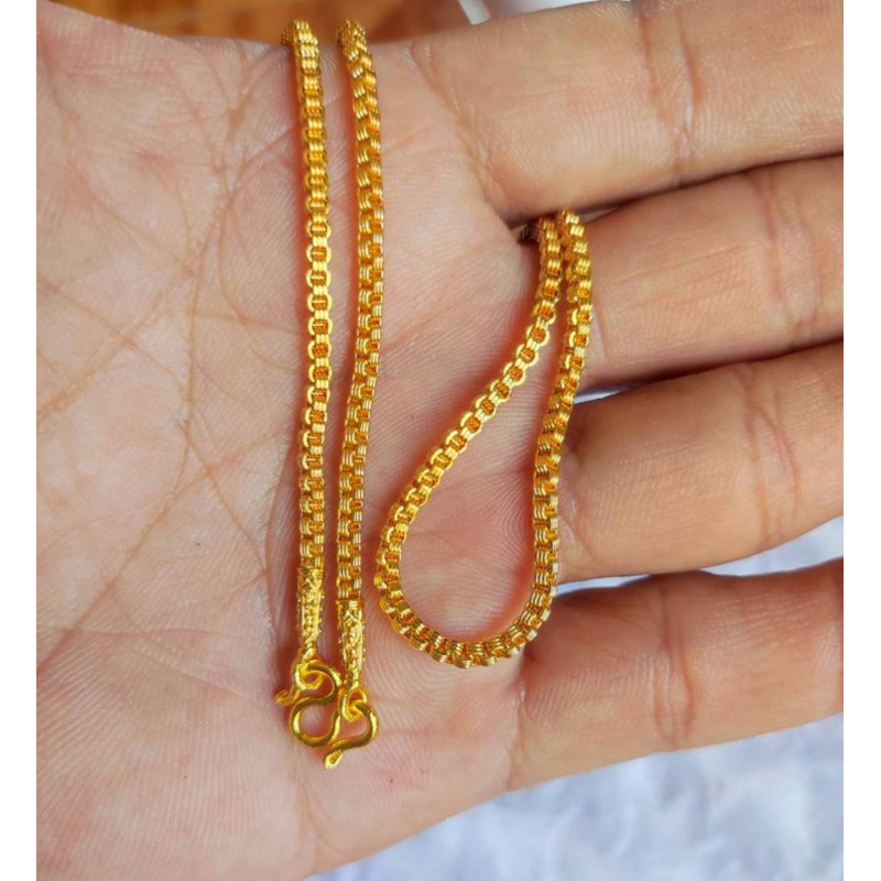 C15สร้อยคอลายสามห่วงติดแน่นหนัก2สลึง แถมฟรีตะขอเพิ่ม1ชิ้น งานใส่ทนคุณภาพดีงานเหมือนจริง