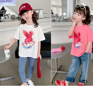 แขนสั้นแบบสบาย ๆ สำหรับเด็ก สาว t -shirt การ์ตูน Baby Top Baby Leisure ใหม่