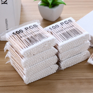 MB-01【1ห่อ/100ก้าน】คอตตอนบัต คัดตอนบัด แบบสองหัว สำลีไม้ สำลีก้าน Cotton Buds ไม้ปั่นหู ไม้แคะหู