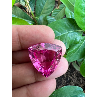 Lab pink sapphire 15x15mm Trillon shape