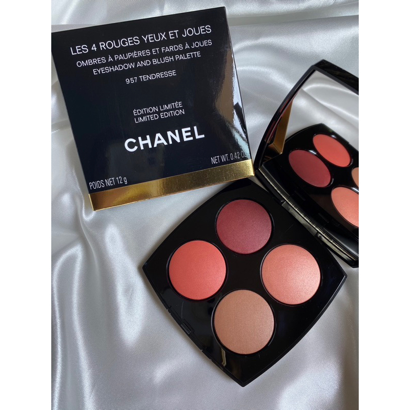 CHANEL LES 4 ROUGES YEUX ET JOUES EYESHADOW AND BLUSH PALETTE สี 957 TENDRESSE