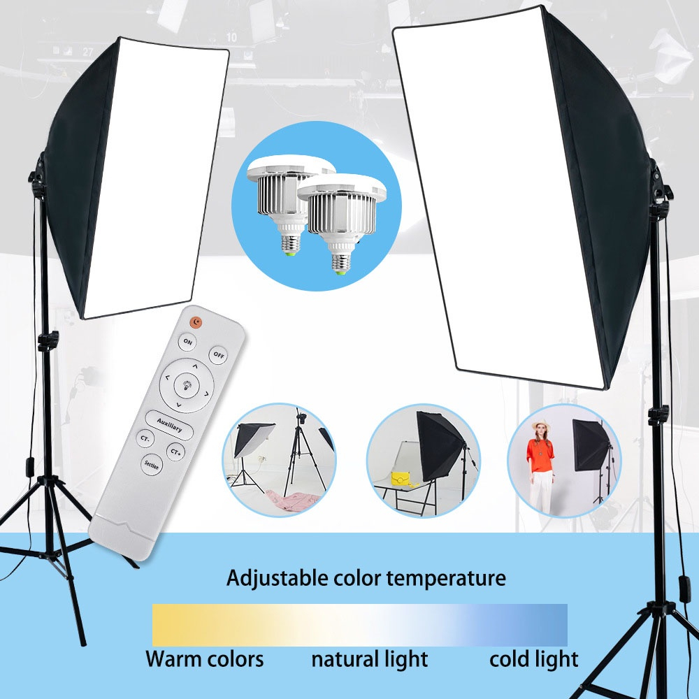 ไฟสตูดิโอ 300w E27 led light softbox ขาตั้งไฟ ไฟไลฟสด ไฟถายรุป ไฟต่อเนื่อง ถ่ายวิดีโอ ไฟถ่ายภาพ ไฟled ไฟ led ring light