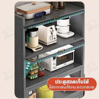 [แบบมีฝาพับ] ตู้กับข้าว สำหรับเก็บของในครัวแบบมีบานพับ ชั้นวางของในครัวอเนกประสงค์ 3/4/5ชั้น TE