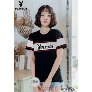 พร้อมส่ง⭐️เสื้อเพลบอย งานปักสุดเท่ ผ้าคอตตอน💯เสื้อยืดคอกลม แขนสั้น เสื้อแฟชั่น งานสุดฮิต