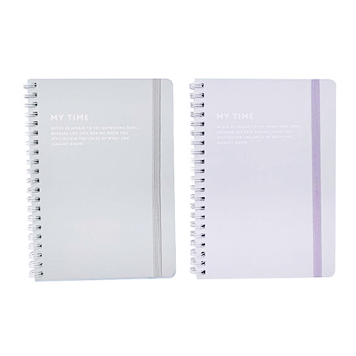 ไดโซ สมุดโน้ตสันห่วงขนาด B6 สีม่วง/เทา 50 แผ่น