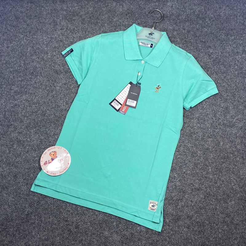 PHW1. เสื้อคอปกหญิง ปักม้า Beverly Hills polo club แท้ป้ายห้อยมีถุงแบร์นให้