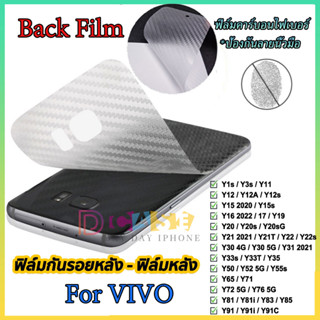 ฟิล์มกันรอย ฟิล์มหลัง For VIVO Y11 2019 Y1s Y3s Y12 Y16 Y20 Y21 Y21T Y22 Y30 Y31 Y33s Y17 Y95 Y91 Y93 V20 V21 ฟิล์มvivo