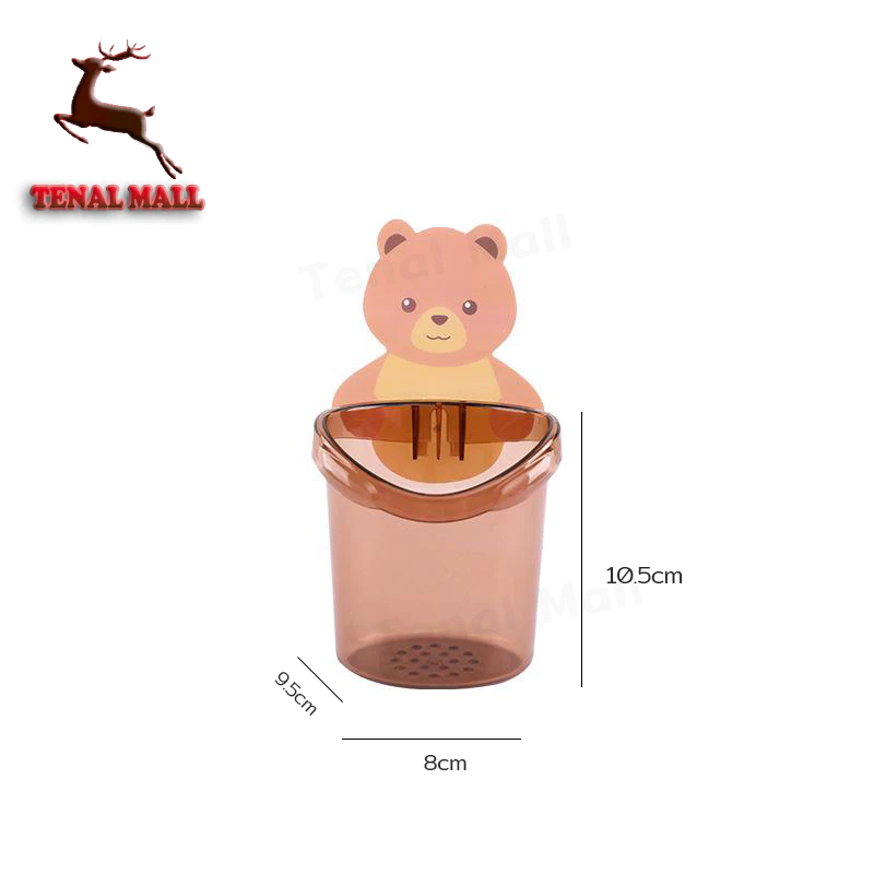 ที่วางแปรงสีฟัน ชั้นวางของในห้องน้ำติดผนัง กล่องเก็บอุปกรณ์อาบน้ำ หมีน้อย แบบไม่เจาะ thumbnail 10