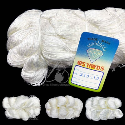ด้ายไนลอน No.210 สีขาว (1 มัด) ด้ายสานแหถักมอง ด้ายเย็บเบาะ เหนียว ด้ายร้อยลูกปัด