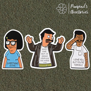 🇹🇭 พร้อมส่ง : เข็มกลัดเซ็ทอนิเมชั่นเรื่องบ๊อบเบอร์เกอร์ | Bobs Burger - Animated Comedy Enamel Brooch Pin Set.