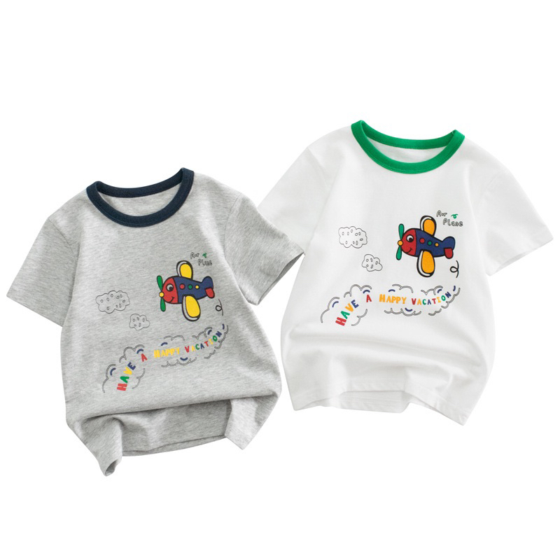 27kids เสื้อยืดเด็ก 9471 เครื่องบิน HAVE A HAPPY VACATION