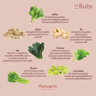 Le Ruby ผงผักพร้อมชง ล้างพิษตับ บำรุงเลือด เพิ่มภูมิคุ้มกัน Plantogenic (กล่องละ 7 ซอง)