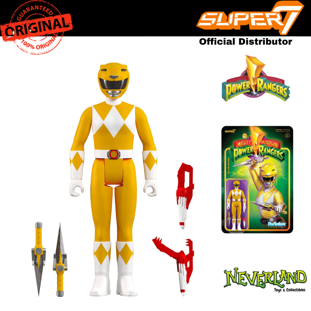 Super7 Mighty Morphin Power Rangers Yellow Ranger Wave 3 Reaction Figure