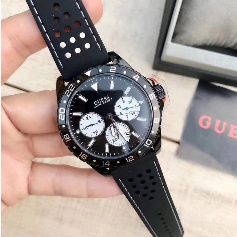 GUESS ของแท้100% นาฬิกาข้อมือสําหรับผู้ชายแบรนด์อเมริกัน มัลติฟังก์ชั่น 6 เข็ม W1108G1 W1108G3 W1108G4 W1108G5 W1108G6